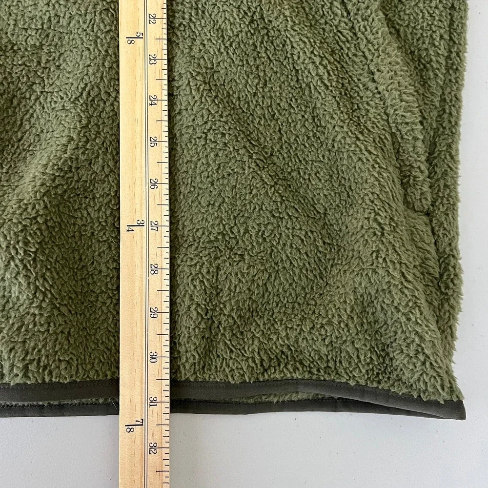 The North Face Mens XXL Olive Green Sherpa‎ Fleece Full Zip Vest Jacket